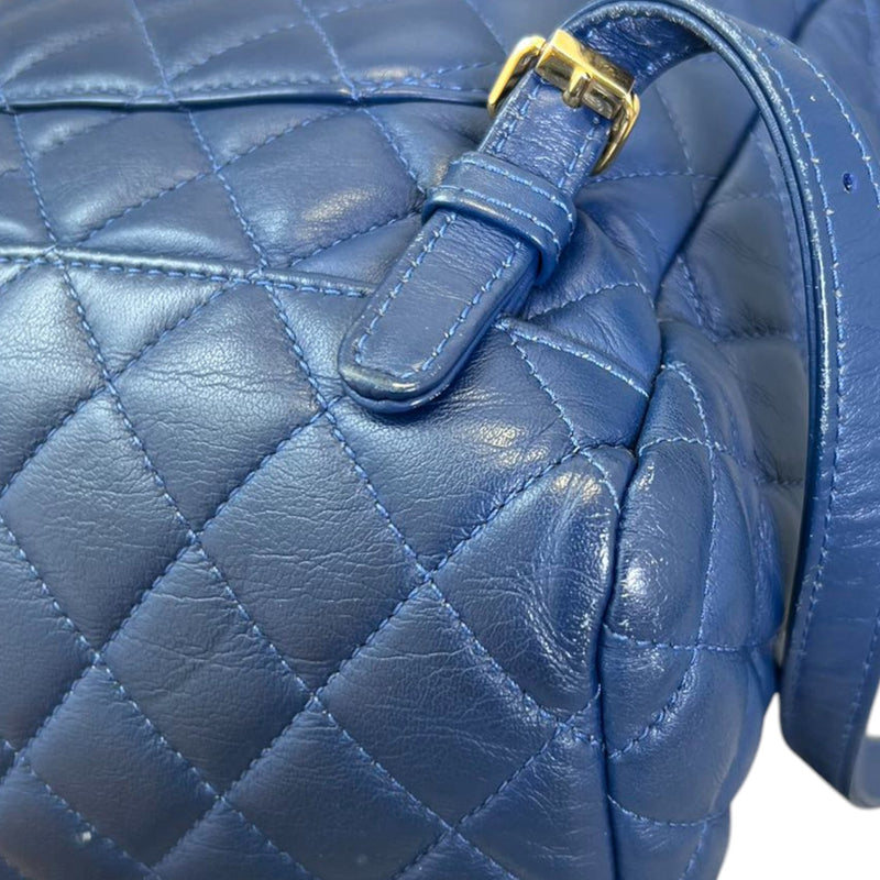 Urban Spirit Backpack Small Calfskin Quilted Blue GHW