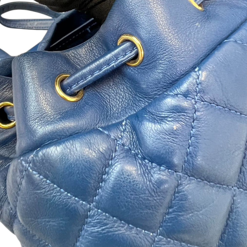 Urban Spirit Backpack Small Calfskin Quilted Blue GHW