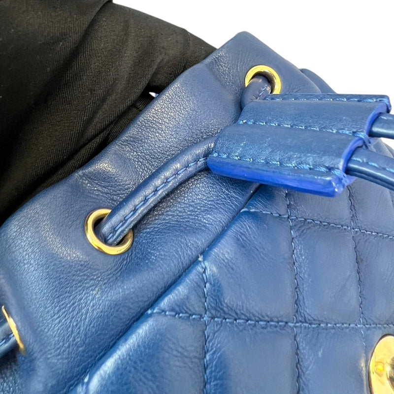 Urban Spirit Backpack Small Calfskin Quilted Blue GHW