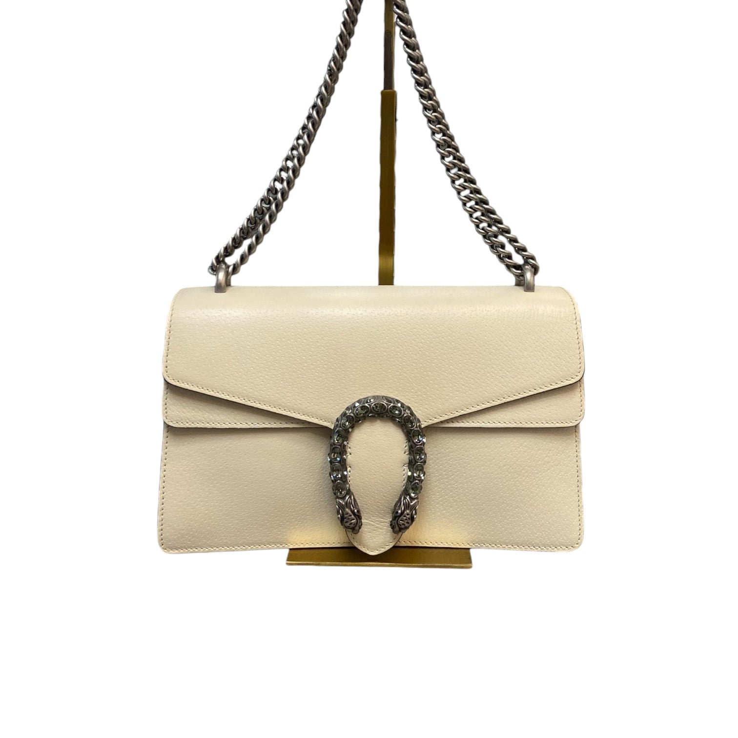 Gucci Dionysus Small Textured Calfskin Crystal Cream RHW Bag Religion