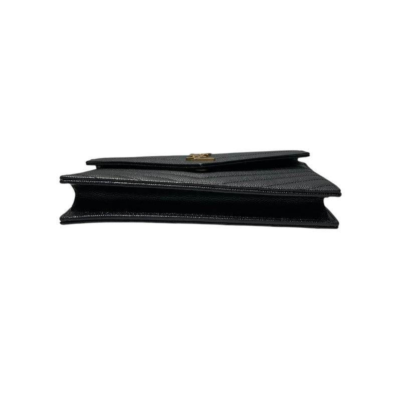 Envelope Chain Wallet Grain De Poudre Black GHW