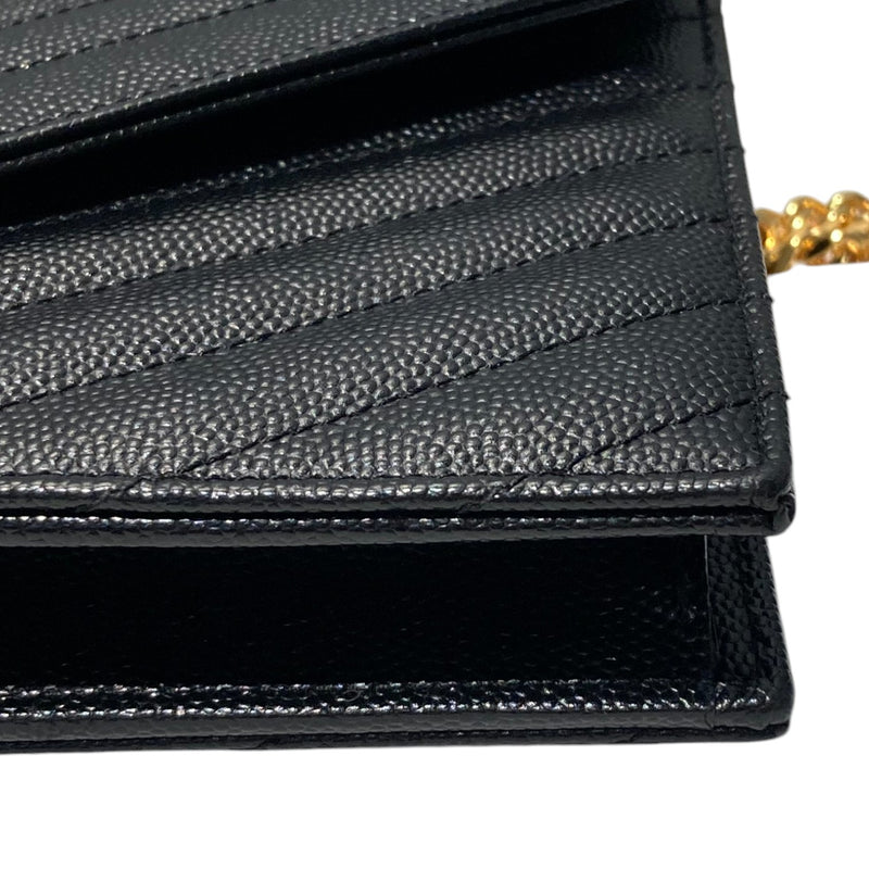 Envelope Chain Wallet Grain De Poudre Black GHW