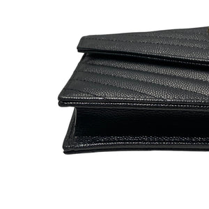 Envelope Chain Wallet Grain De Poudre Black GHW