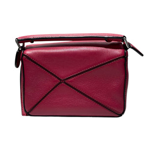 Puzzle Mini Shoulder Calfskin Quilted Red SHW