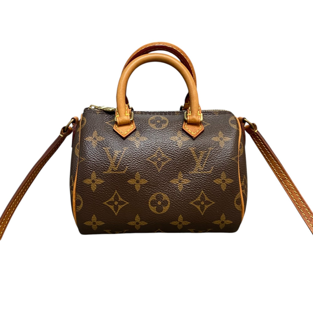 Nano Speedy Leather Monogram Brown GHW