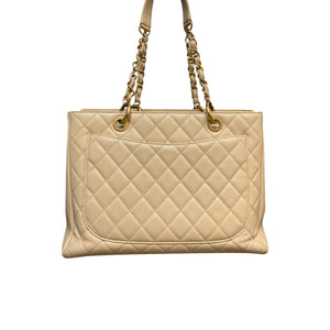 Grand Shopping Tote GST Caviar Quilted Beige GHW