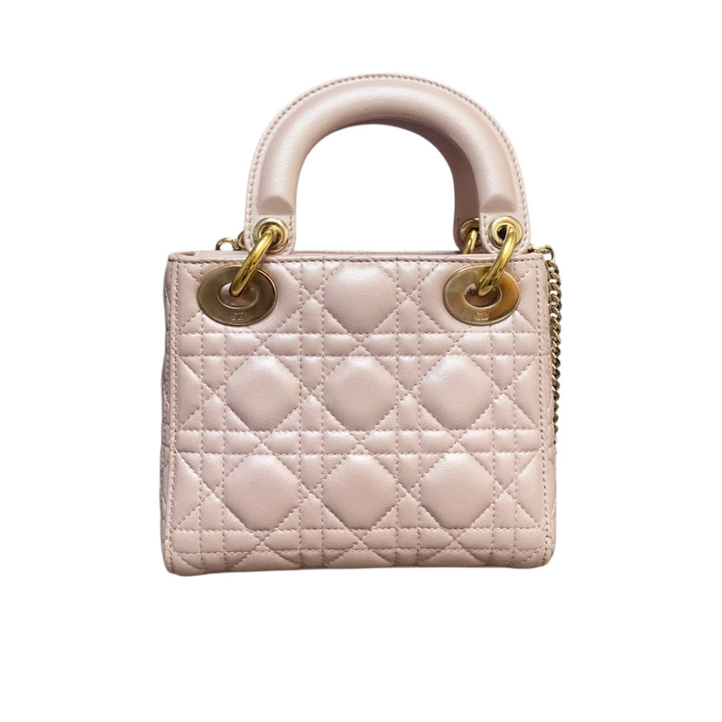 Lady Dior Mini Lambskin Cannage Light Pink GHW