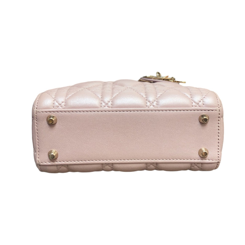 Lady Dior Mini Lambskin Cannage Light Pink GHW