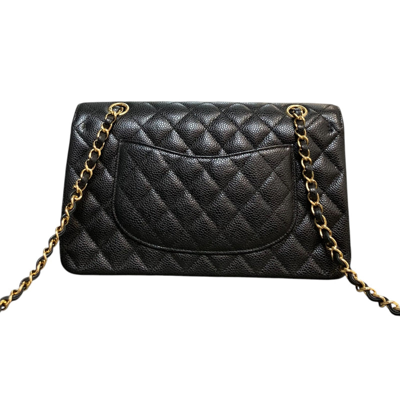 Classic Double Flap Medium Caviar Black GHW