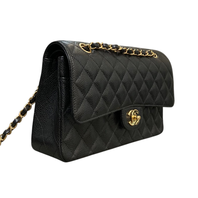 Classic Double Flap Medium Caviar Black GHW