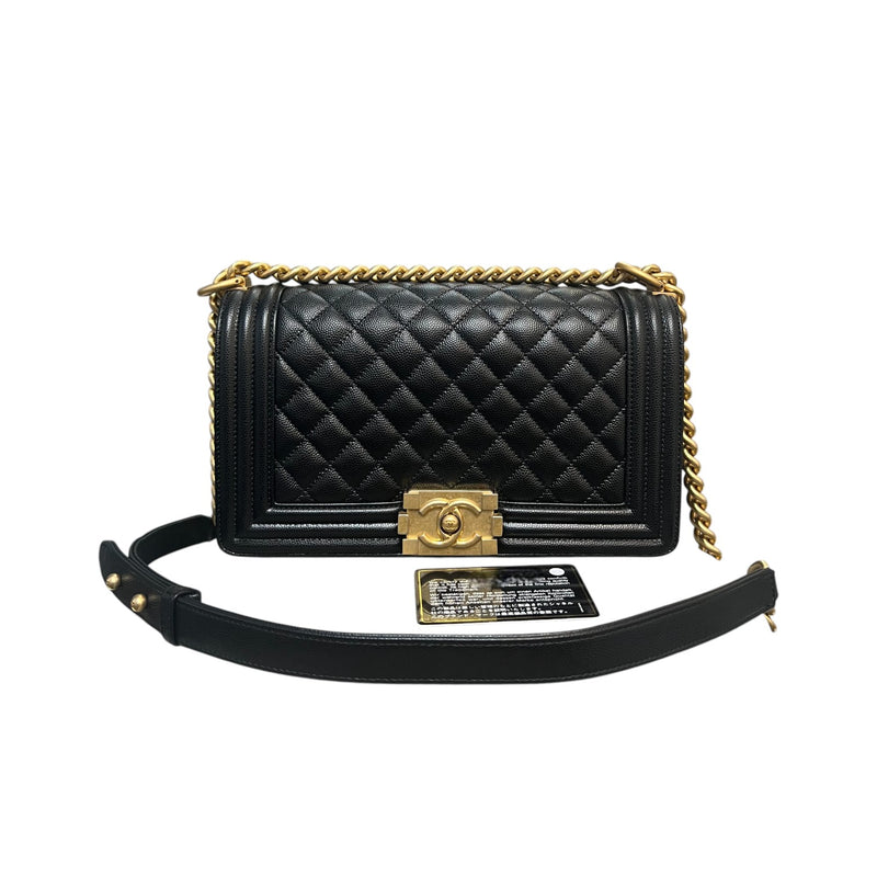 Boy Flap Medium Caviar Quilted Black GHW