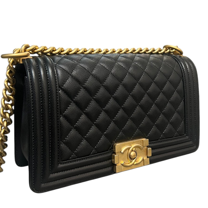 Boy Flap Medium Caviar Quilted Black GHW