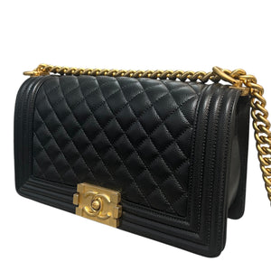 Boy Flap Medium Caviar Quilted Black GHW