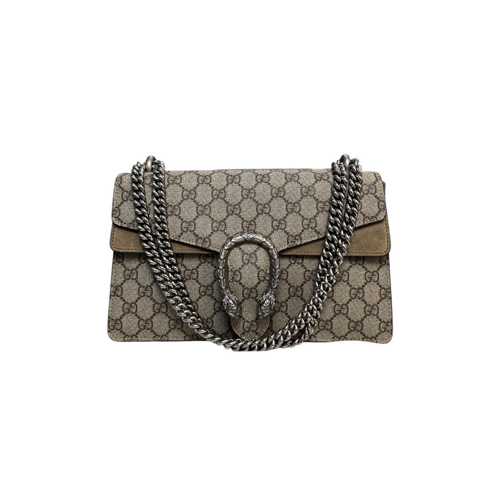 Dionysus Small GG Supreme Monogram Taupe RHW