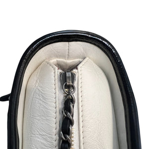 Gabrielle Hobo Small Calfskin Quilted Black White MHW