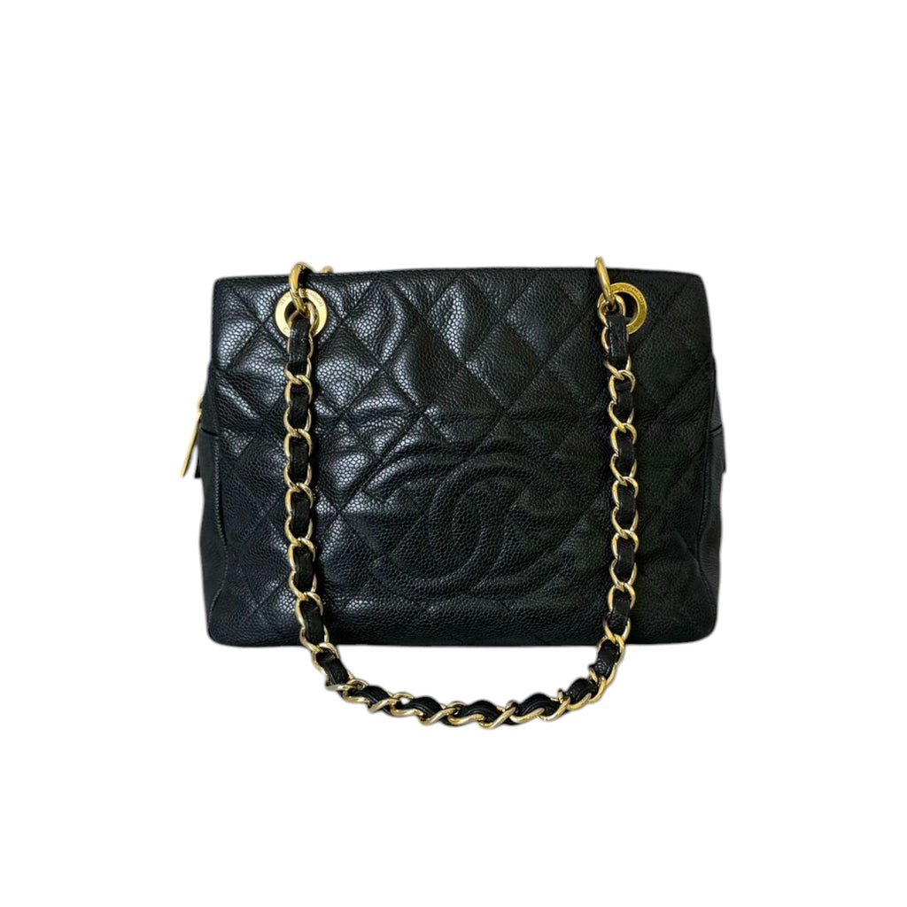 Petit Timeless Shopping Tote PTT Caviar Quilted Black GHW