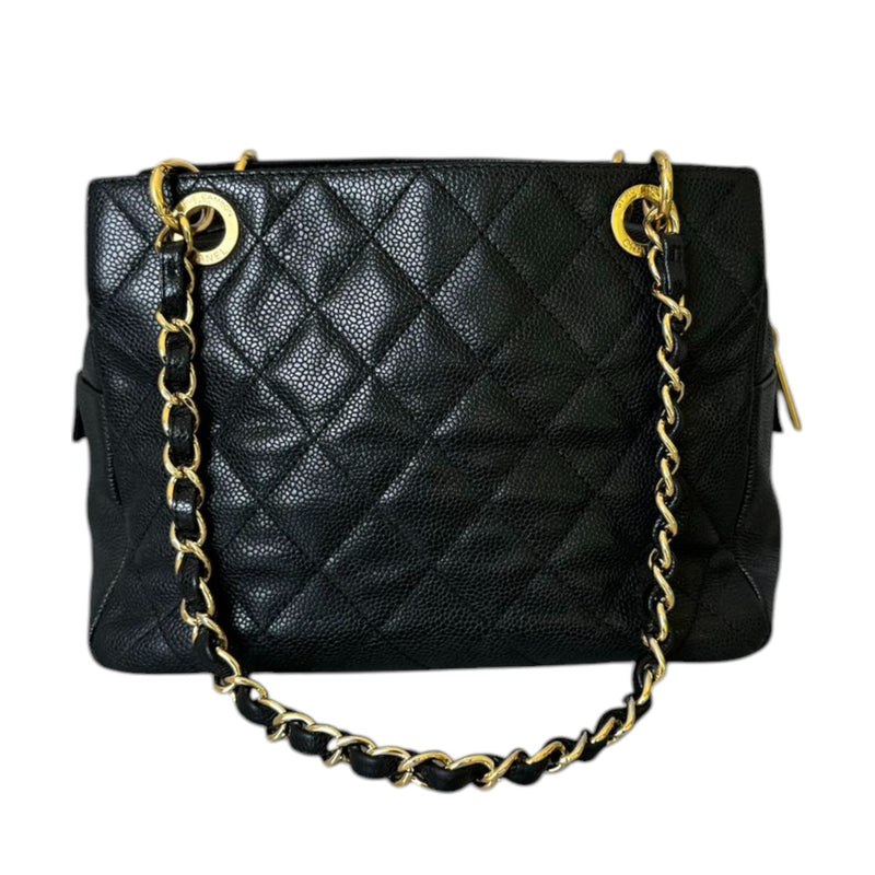 Petit Timeless Shopping Tote PTT Caviar Quilted Black GHW