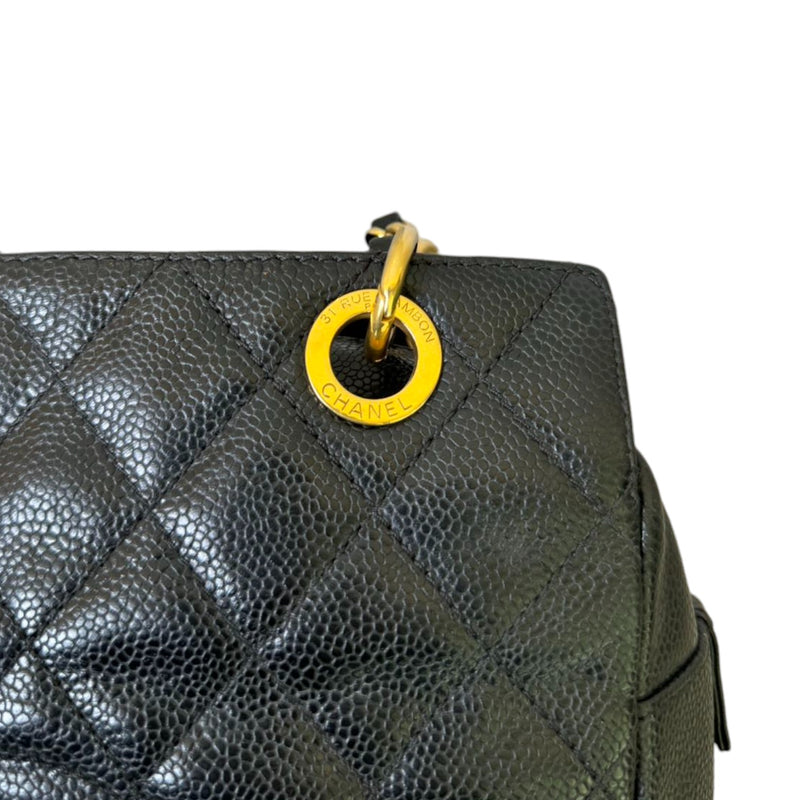 Petit Timeless Shopping Tote PTT Caviar Quilted Black GHW