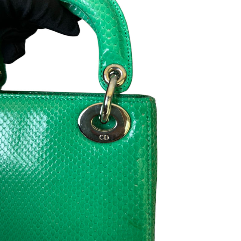 Lady Dior Mini Python Quilted Green SHW