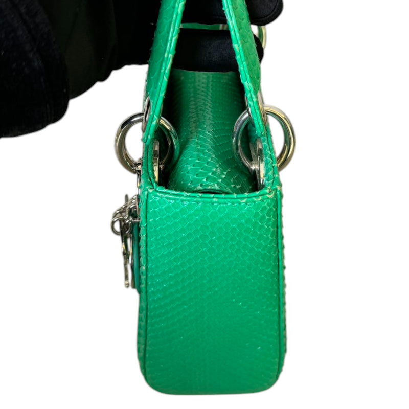 Lady Dior Mini Python Quilted Green SHW