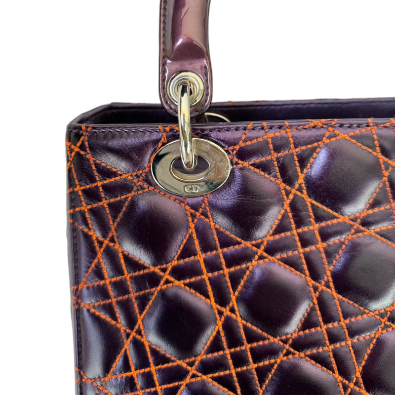 Anselm Reyle Lady Dior Medium Metallic Lambskin Purple SHW