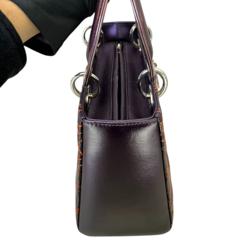 Anselm Reyle Lady Dior Medium Metallic Lambskin Purple SHW