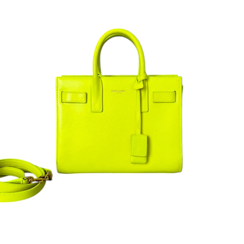 Sac De Jour Small Calfskin Neon Yellow GHW