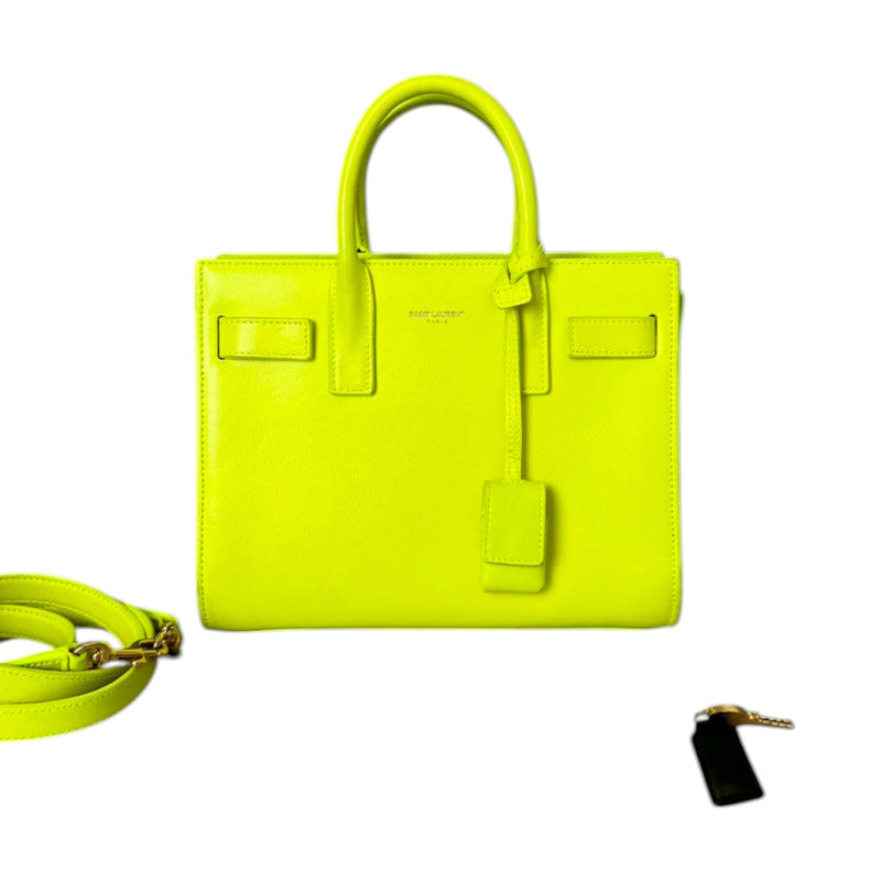 Sac De Jour Small Calfskin Neon Yellow GHW