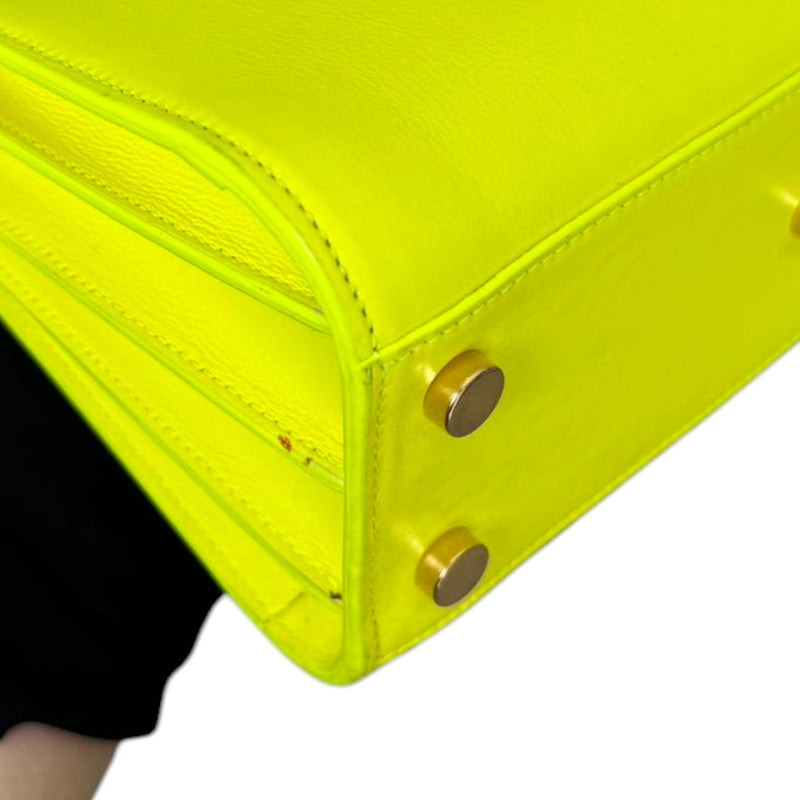 Sac De Jour Small Calfskin Neon Yellow GHW