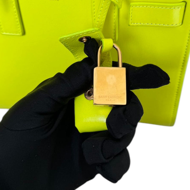 Sac De Jour Small Calfskin Neon Yellow GHW