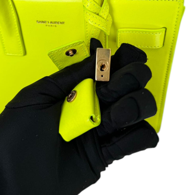 Sac De Jour Small Calfskin Neon Yellow GHW