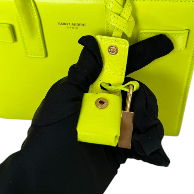 Sac De Jour Small Calfskin Neon Yellow GHW