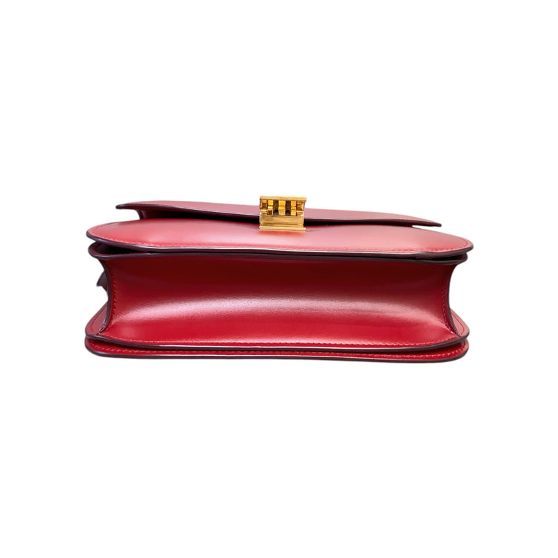 Classic Box Flap Medium Box Calfskin Red GHW