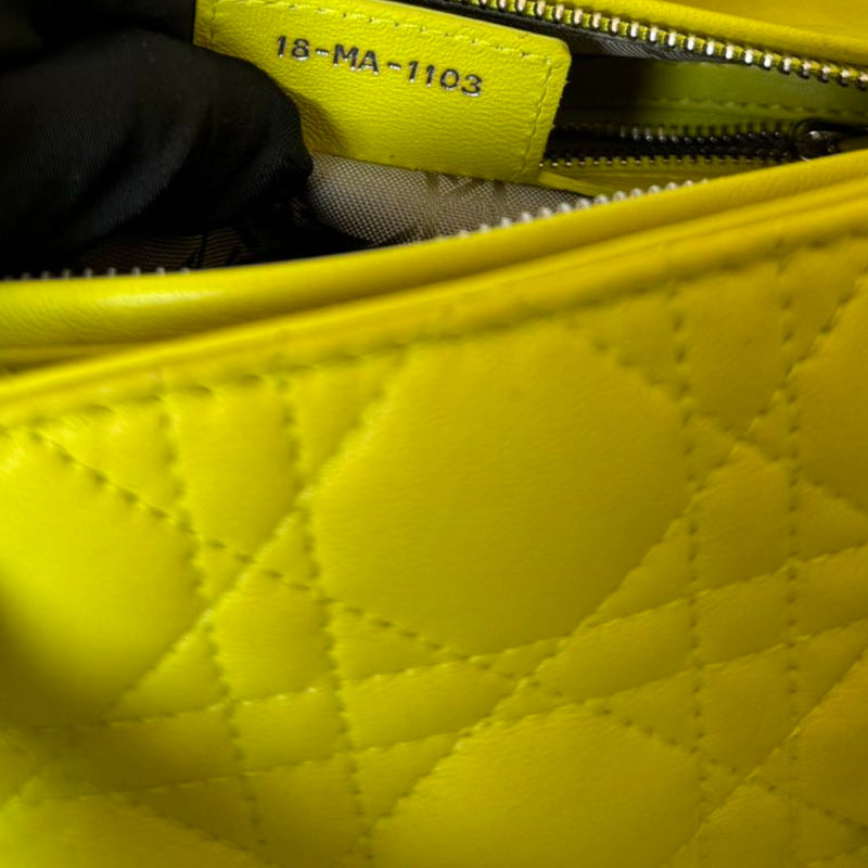 Lady Dior Medium Lambskin Quilted Yellow SHW