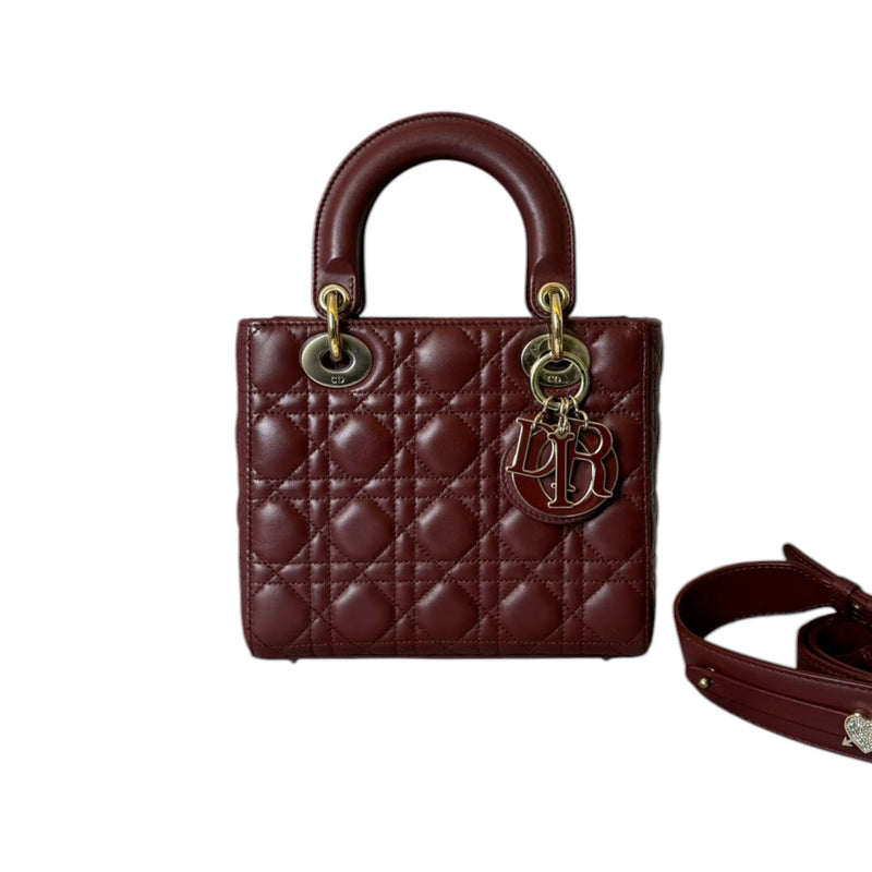 My ABCDior Lady Dior Lambskin Small Burgundy GHW