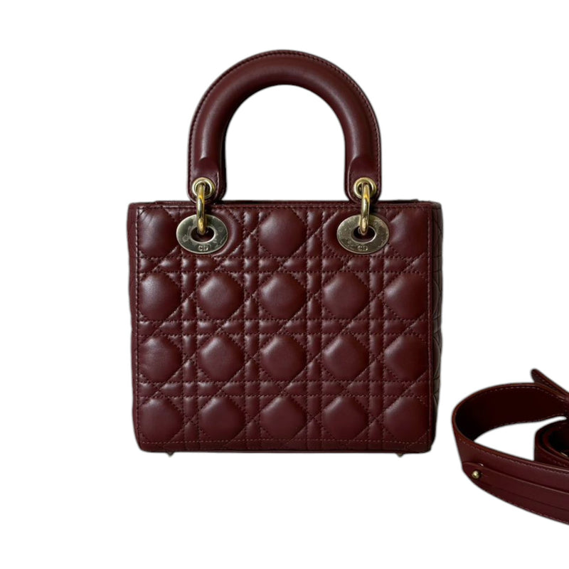 My ABCDior Lady Dior Lambskin Small Burgundy GHW