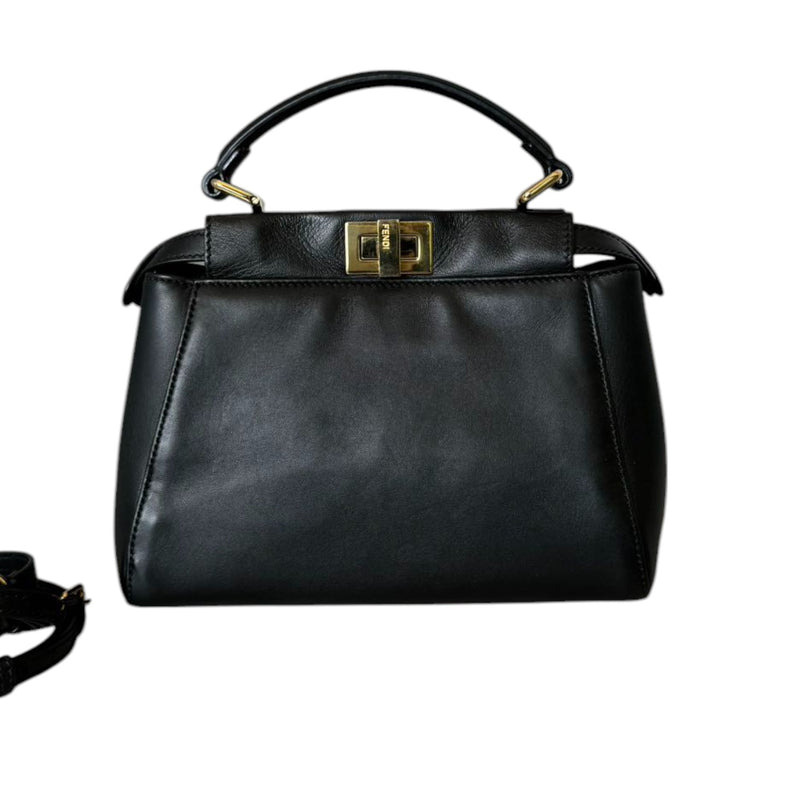 Peekaboo Iconic Satchel Mini Nappa Lambskin Black GHW