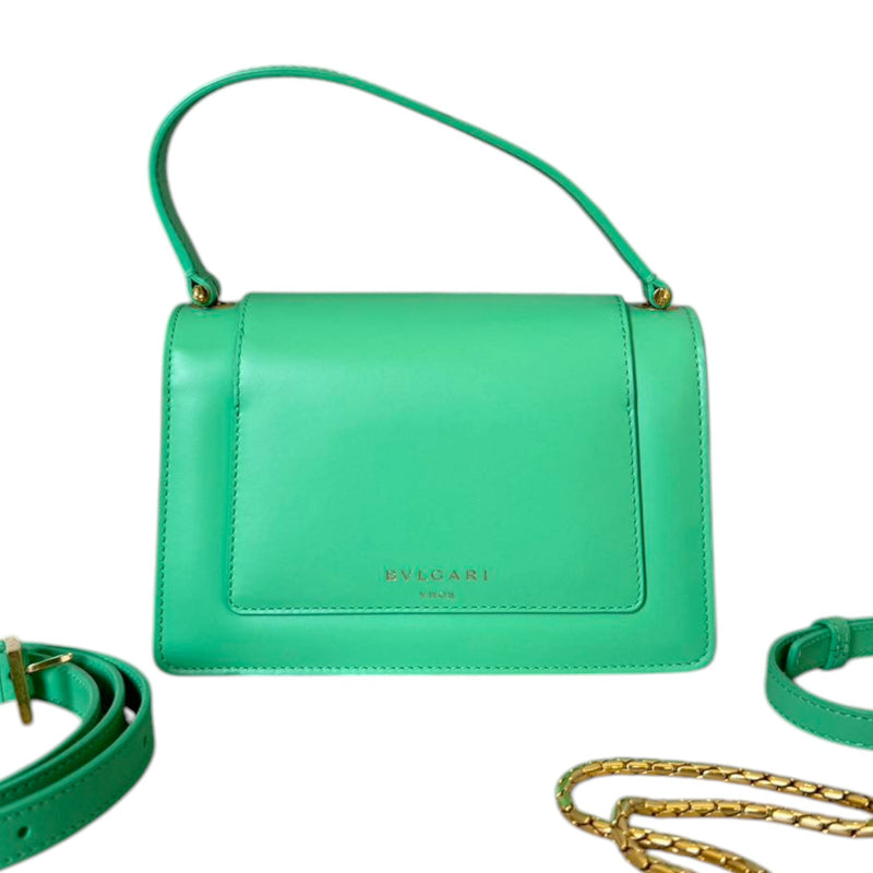 X Alexander Wang Serpenti Top Handle Calfskin Green GHW