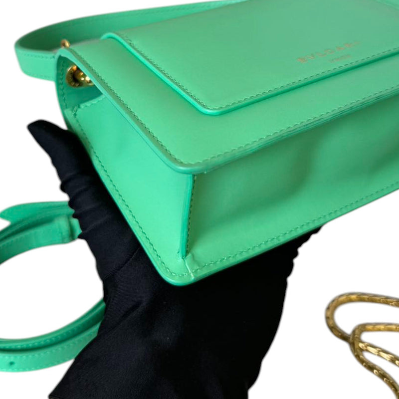 X Alexander Wang Serpenti Top Handle Calfskin Green GHW