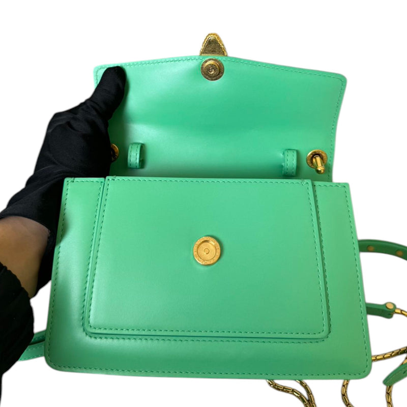 X Alexander Wang Serpenti Top Handle Calfskin Green GHW