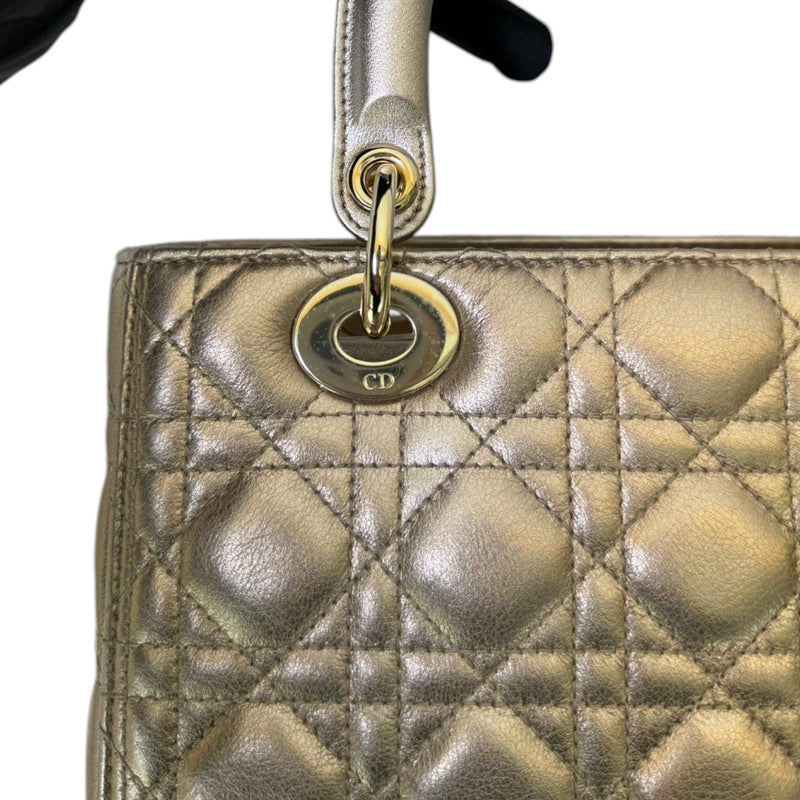 Lady Dior Medium Metallic Lambskin Rose Gold GHW