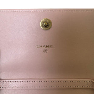 Wallet on Chain WOC Stone Enamel Lambskin Light Pink GHW