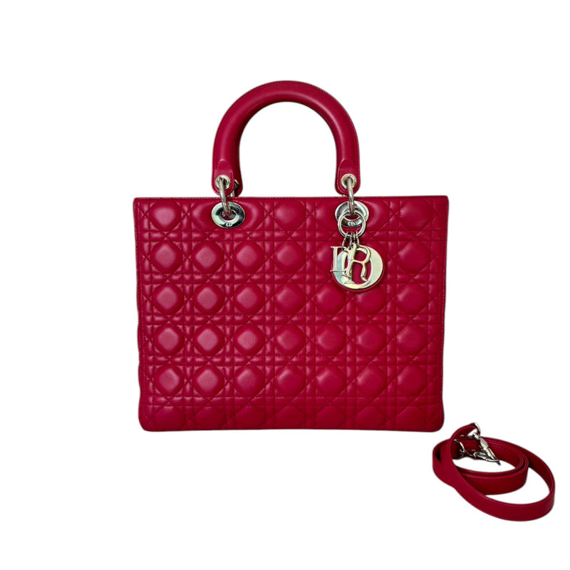 Lady Dior Large Lambskin Red SHW