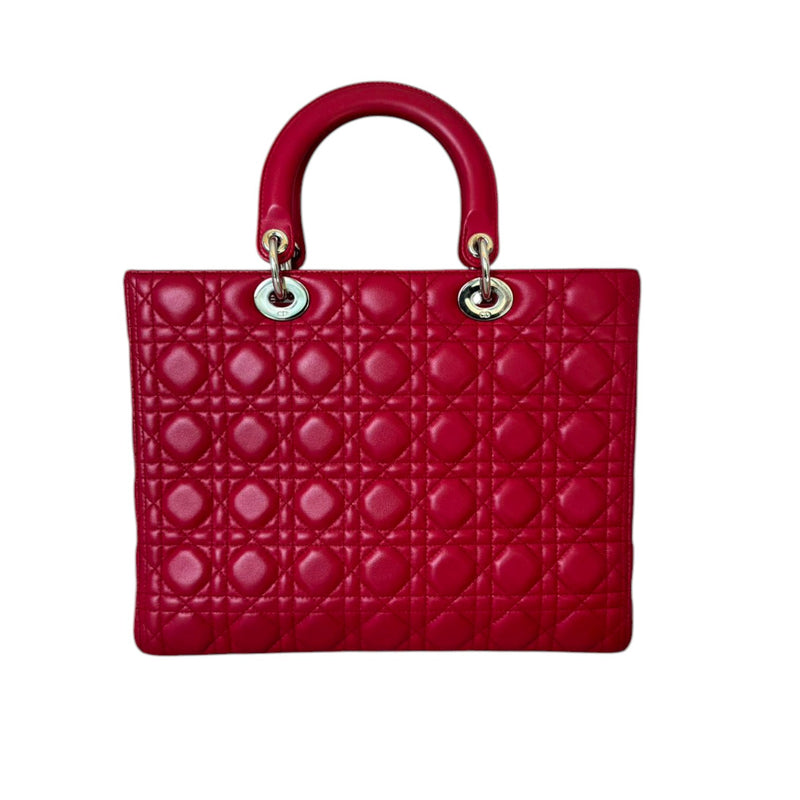 Lady Dior Large Lambskin Red SHW