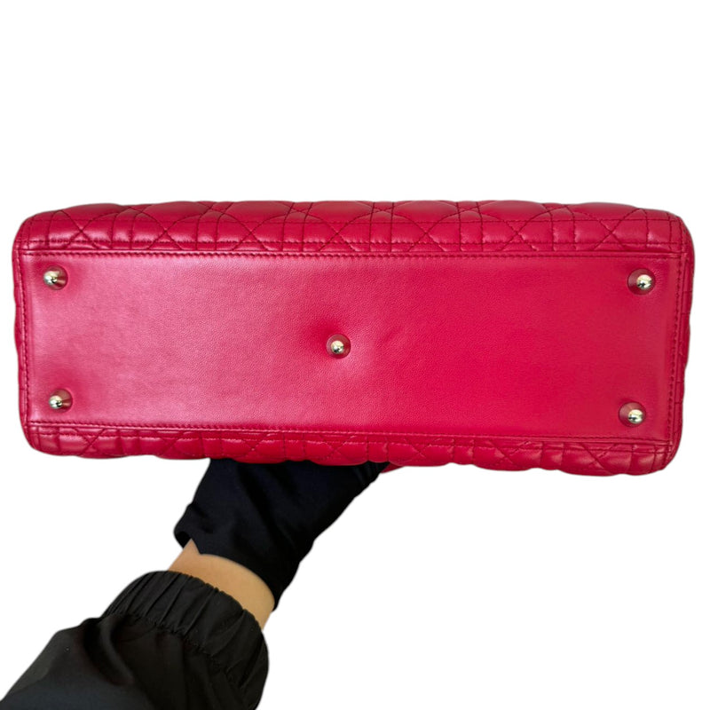 Lady Dior Large Lambskin Red SHW