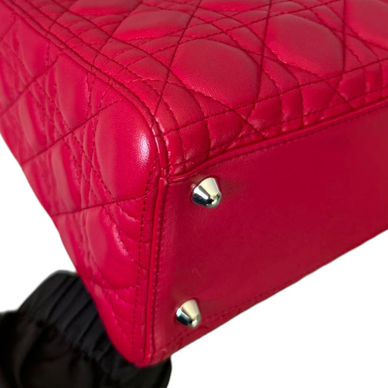 Lady Dior Large Lambskin Red SHW