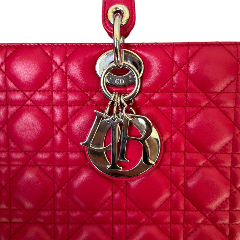 Lady Dior Large Lambskin Red SHW