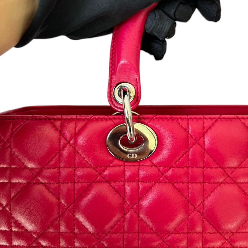 Lady Dior Large Lambskin Red SHW