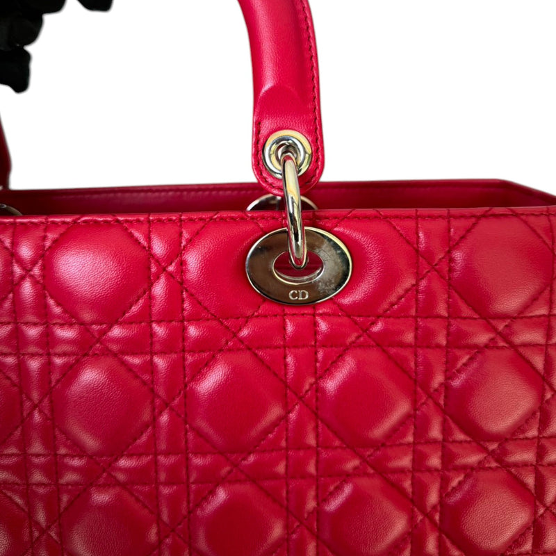 Lady Dior Large Lambskin Red SHW