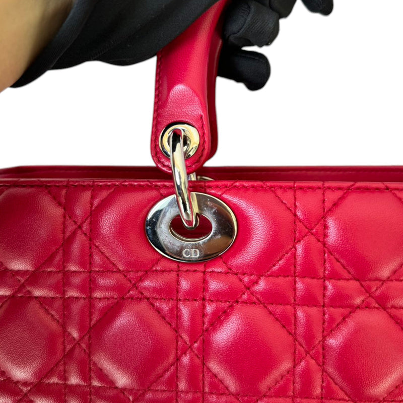 Lady Dior Large Lambskin Red SHW